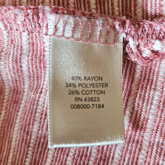 CJ Banks Women's 3/4 Sleeve Striped Pink Scoop Neck Blouse Size 1X - Picture 7 of 9